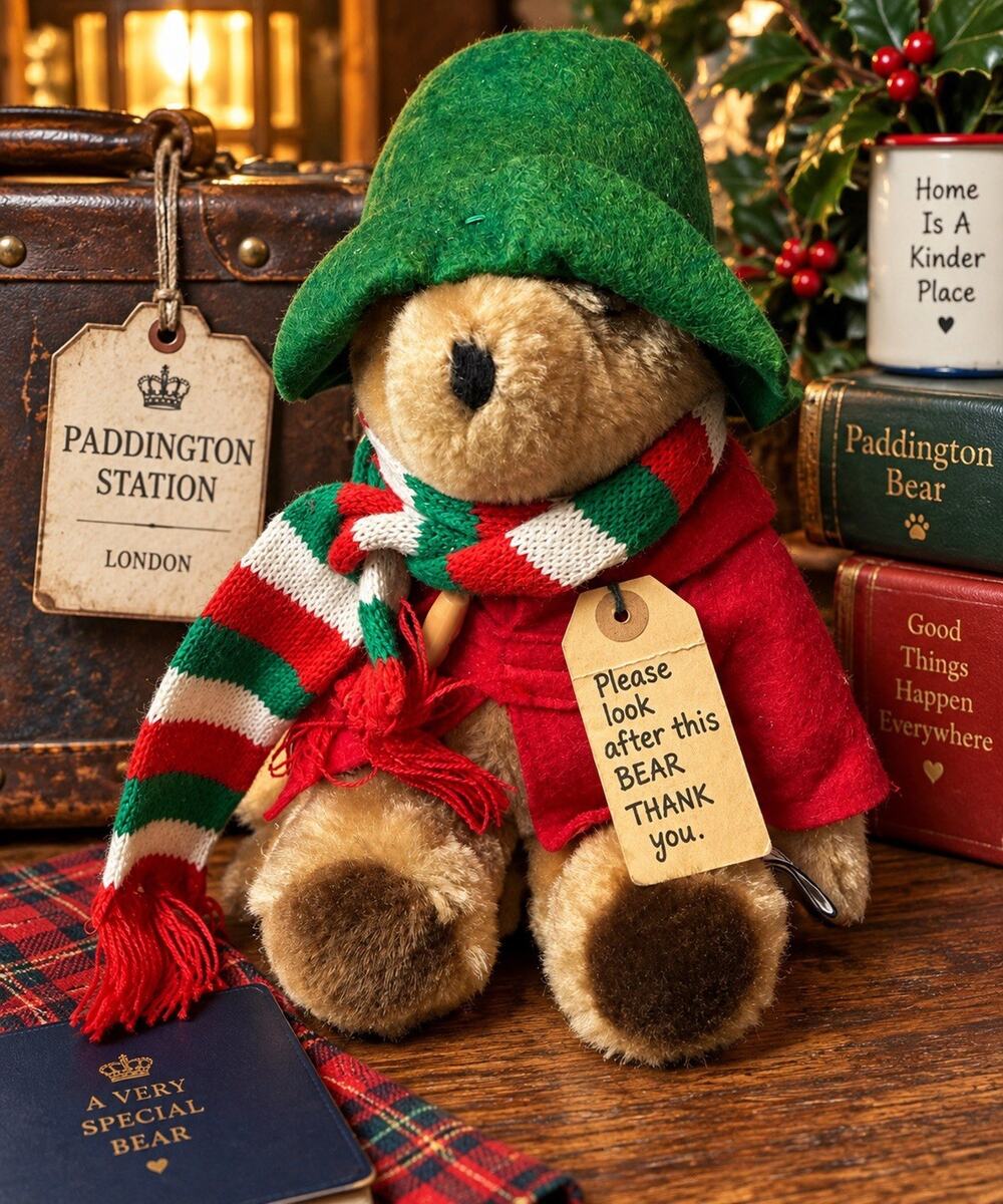 Vintage 1975 Eden Toys Paddington Bear Plush 10” Original Tag Coat Hat Scarf